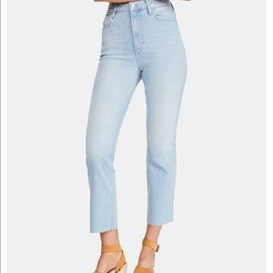 Free People High Waisted Light Washed Denim
